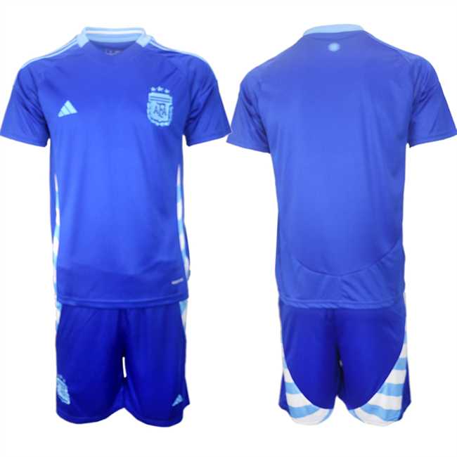 Men's Argentina Blank Blue 2024-25 Away SoccerJersey Suit,We sell and wholesale Men's Argentina Blank Blue 2024-25 Away SoccerJersey Suit on line form chian!